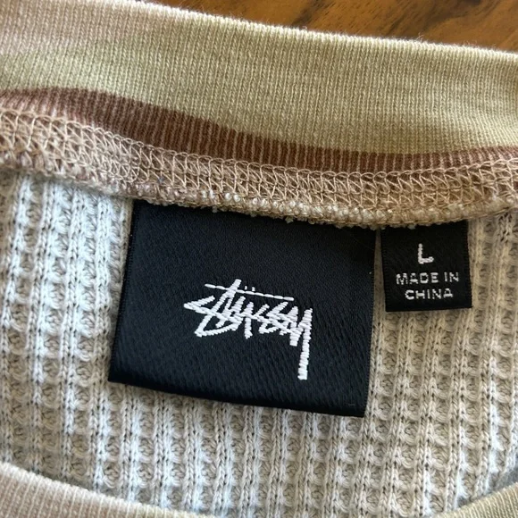 Stussy waffle knit camo long-sleeve shirt - Picture 7 of 12
